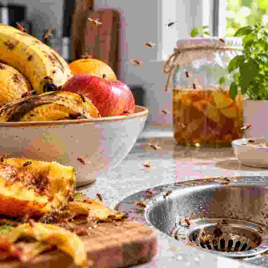 Fruit flies near kitchen