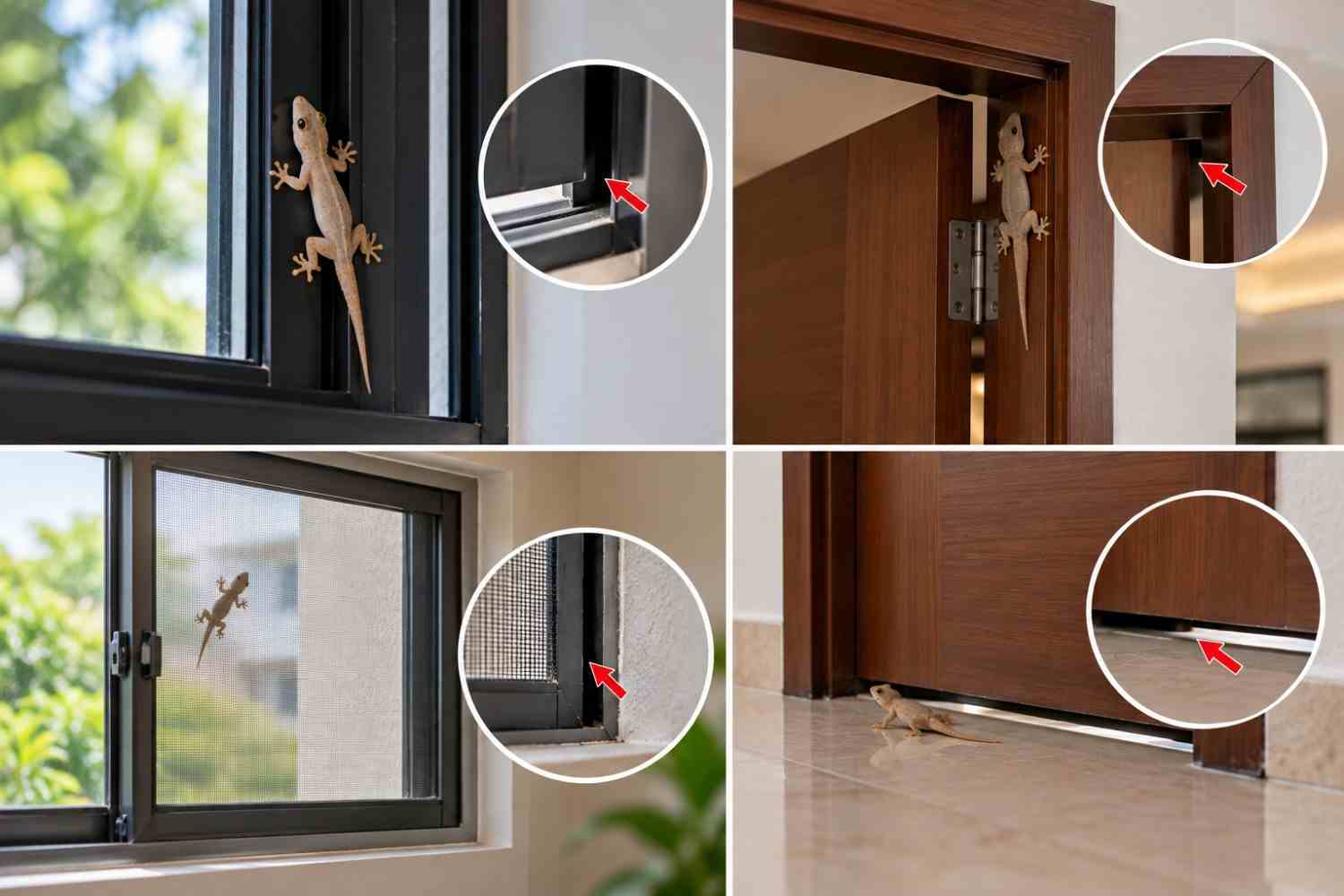 Lizard activity around windows and doors