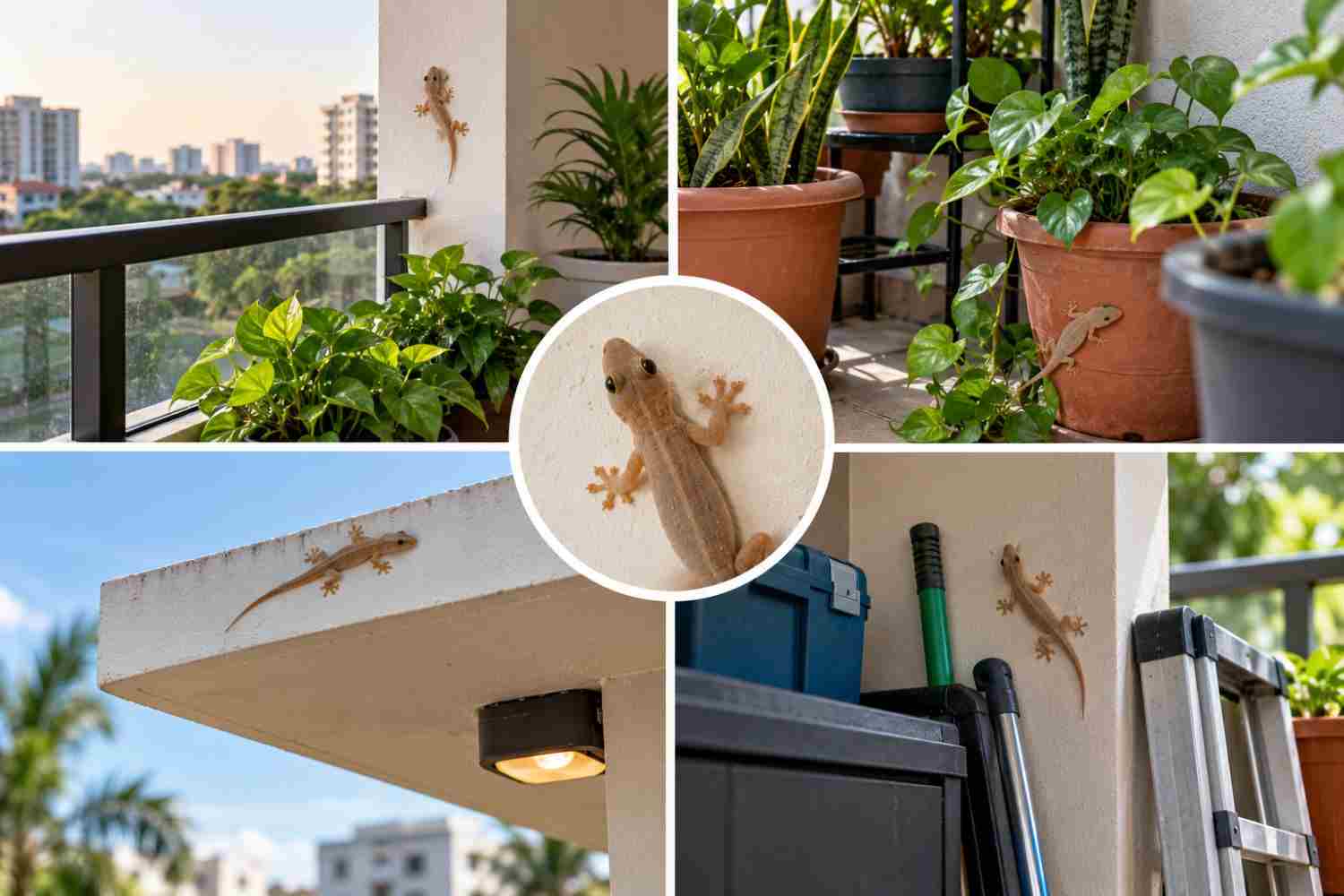 Lizards around balconies and outdoor areas