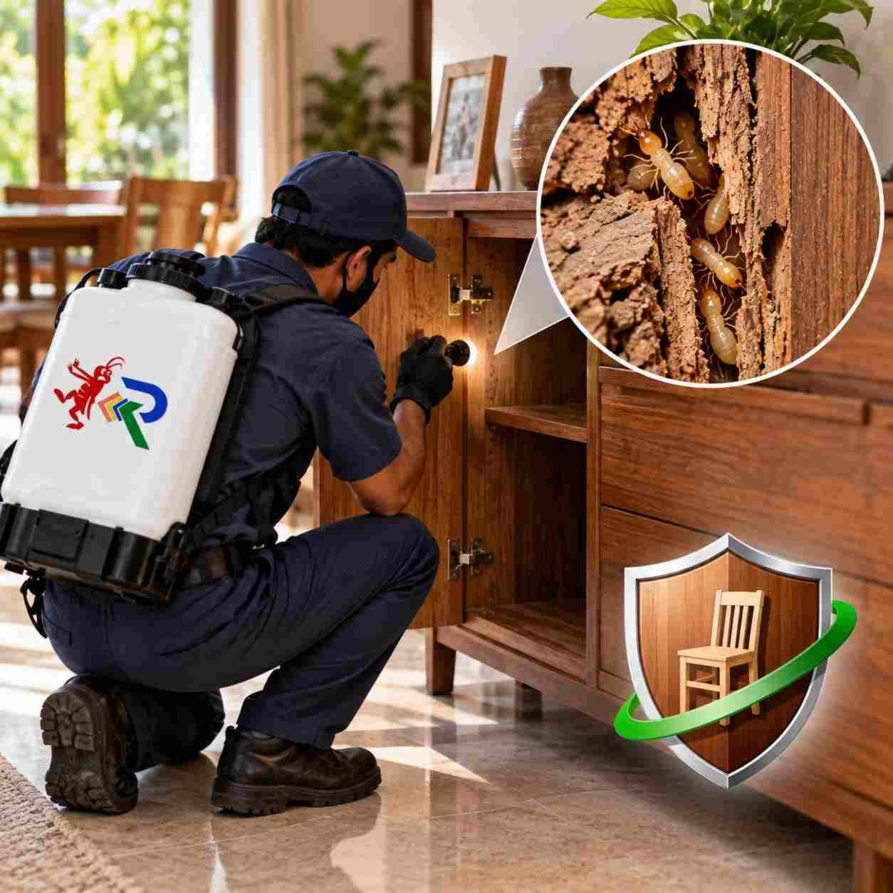 Termite protection for wooden furniture