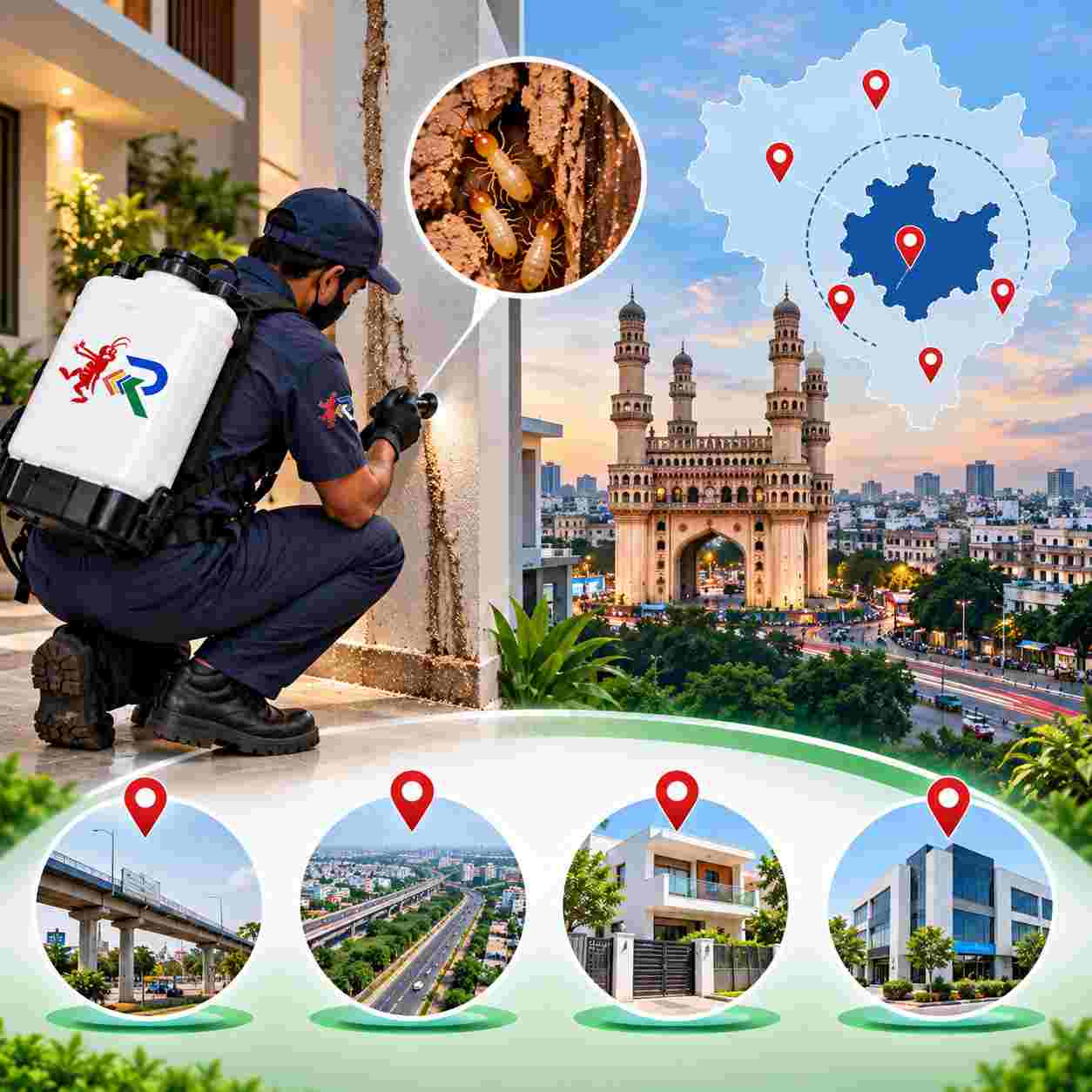 Termite control service area in Hyderabad